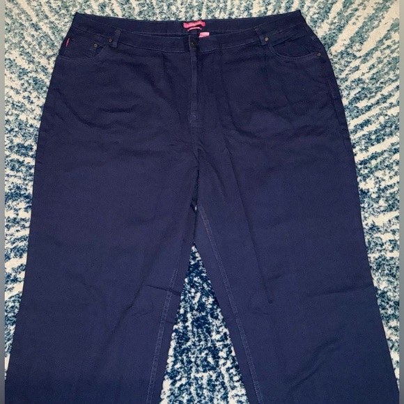 Woman Within Navy Blue Natural Fit Denim Pants (NWOT) - Picture 4 of 8